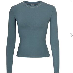 SKIMS COTTON JERSEY LONG SLEEVE T-SHIRT - XL NWT KYANITE